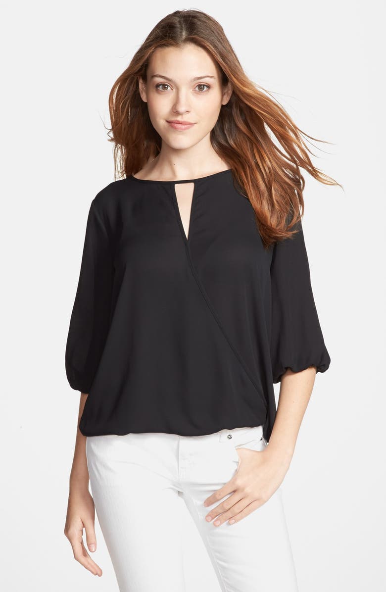 Vince Camuto Three Quarter Sleeve Faux Wrap Blouse | Nordstrom