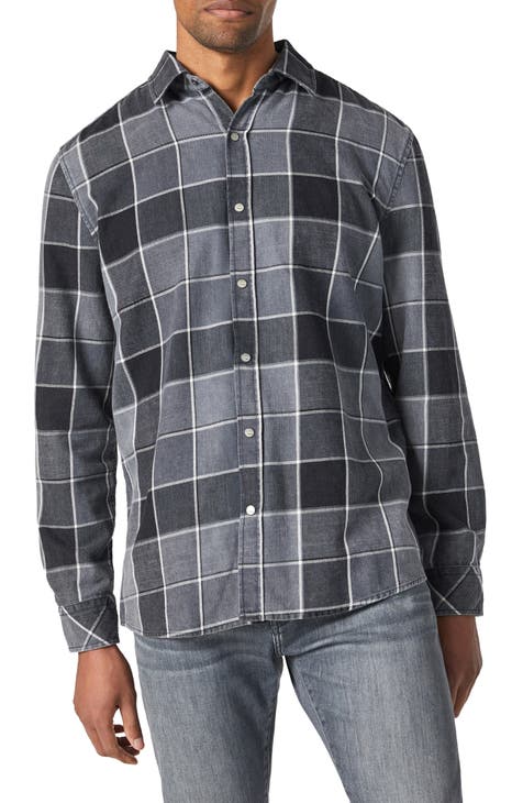 WEAR by Erin Andrews /gray Kansas City Chiefs Plaid Flannel Tri-blend Long  Sleeve Button-up Shirt At Nordstrom in Metallic