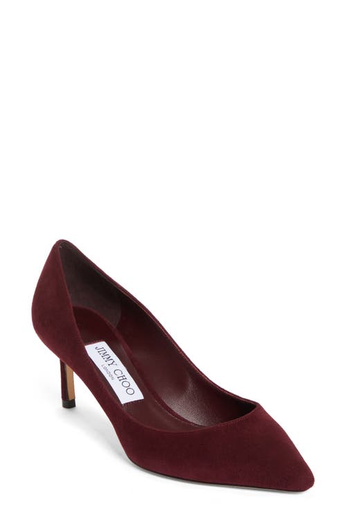 Shop Jimmy Choo Romy Pointed Toe Pump In Garnet