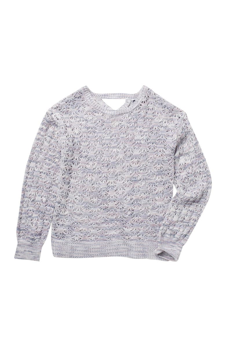 FRESHMAN Crossback Woven Sweater, Main, color, LAVENDER