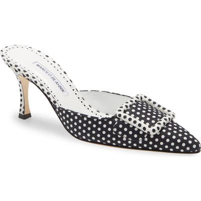 Manolo Blahnik Maysale Buckle Slide Mule - Black