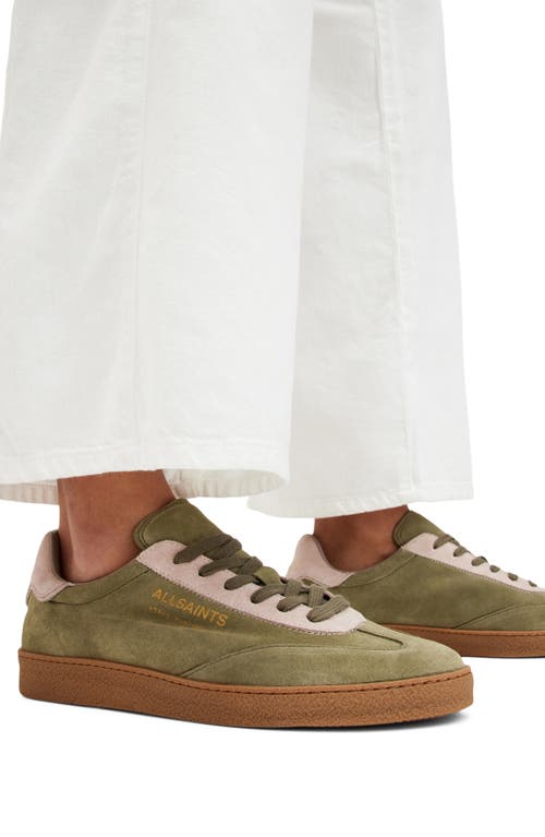 Shop Allsaints Thelma Sneaker In Khaki/rose Pink