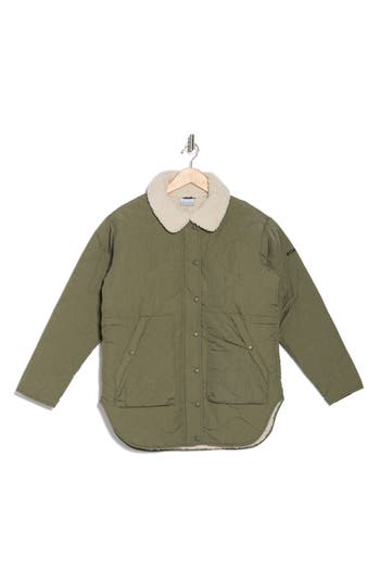 Columbia Birchwood™ Ii Faux Shearling Lined Quilted Jacket In Stone Green
