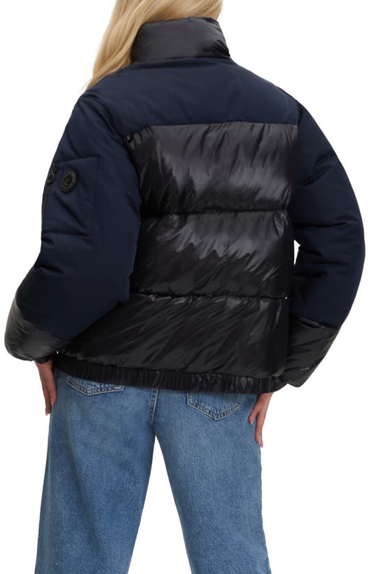 Noize Juniper Mixed Media Puffer Jacket In Black