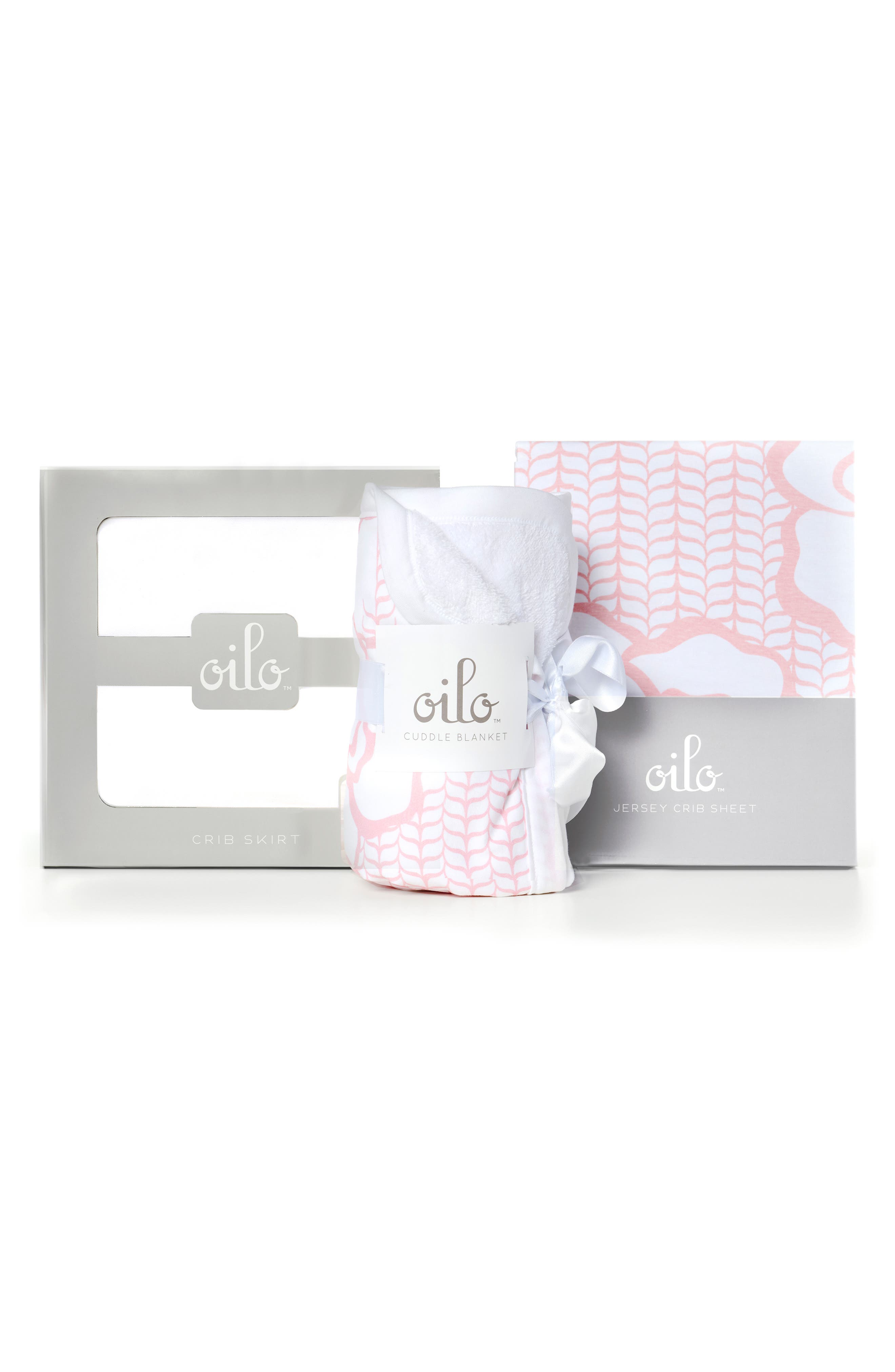 Oilo Capri Crib Skirt Cuddle Blanket Fitted Crib Sheet Set