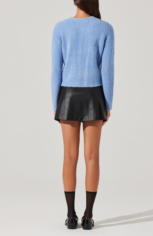 Shop Astr The Label Teddy Cardigan In Blue