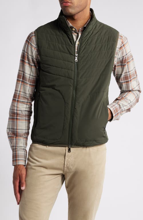 Shop Scott Barber Water Resistant Stretch Nylon Puffer Vest In Olive