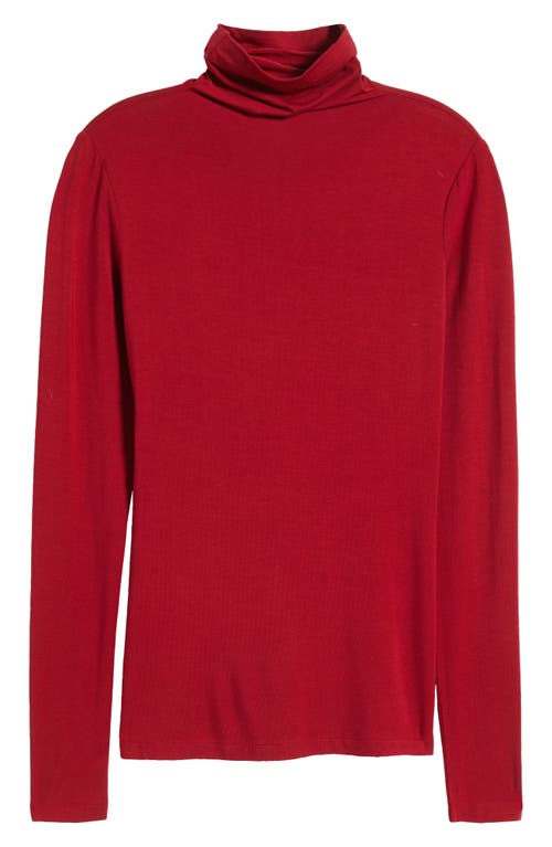 Shop Anne Klein Turtleneck Jersey Top In Titian Red