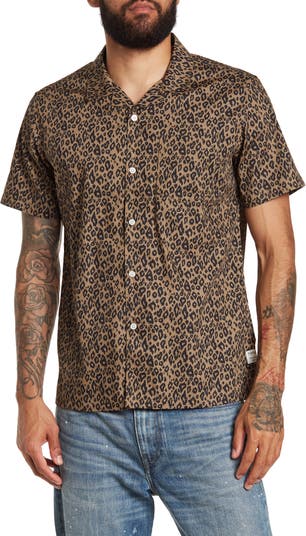 Public Art Leopard Print Short Sleeve Button-Up Camp Shirt | Nordstromrack