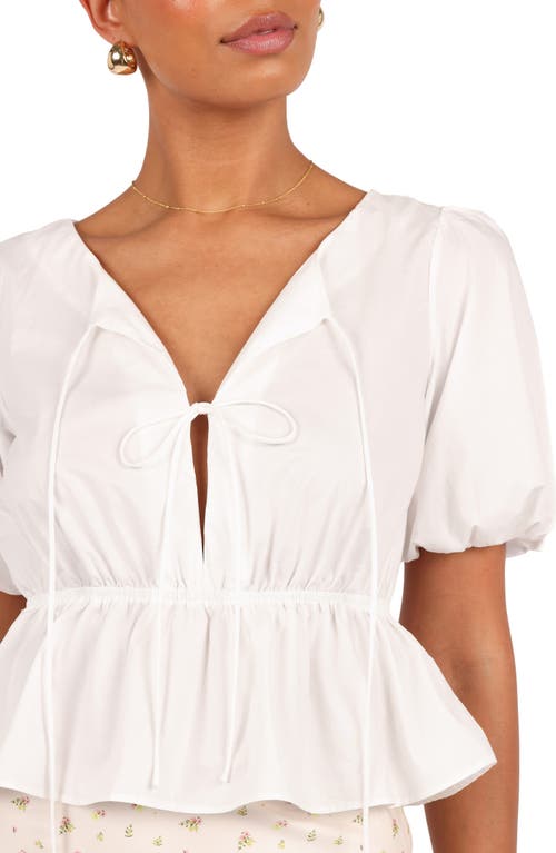 Petal And Pup Petal & Pup Pippi Cotton Peplum Top In White