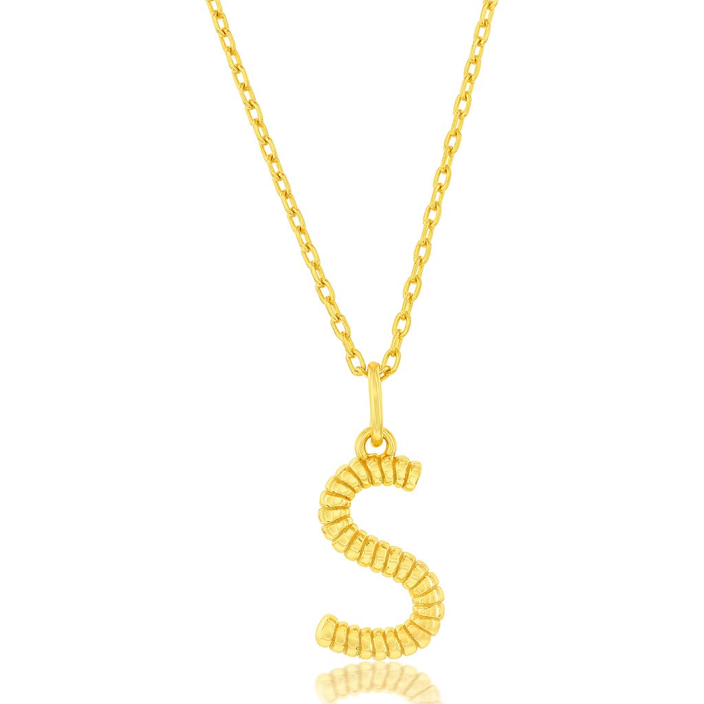 SIMONA SIMONA CROISSANT INITIAL PENDANT NECKLACE
