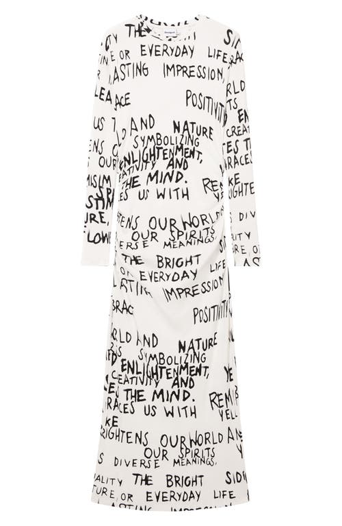 Shop Desigual Hesian Long Sleeve Jersey Maxi Dress In White