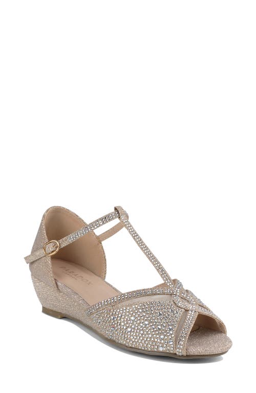 Janelle Wedge Sandal in Champagne