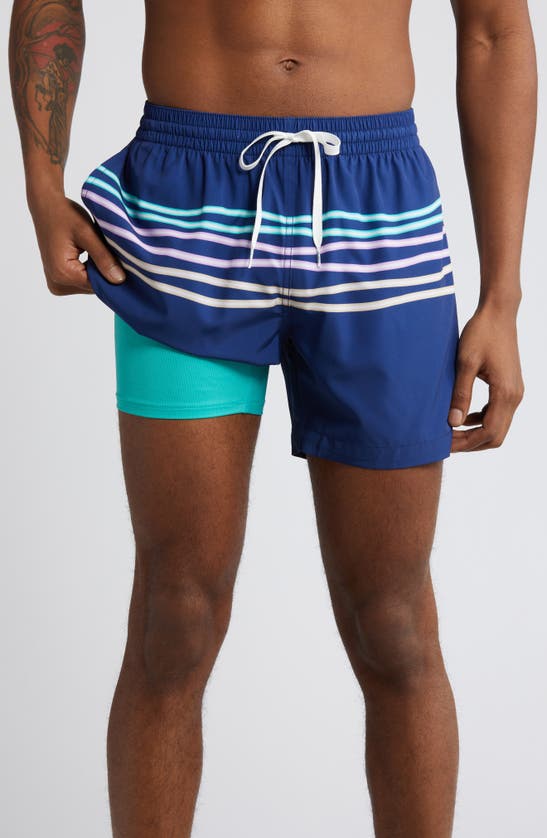 Shop Chubbies Classic Lined 5.5-inch Swim Trunks In Navy