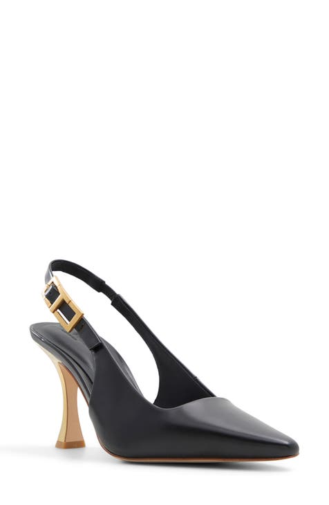 Black slingback heels closed toe best sale