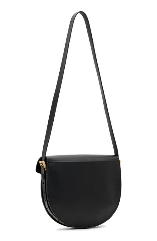 Shop Allsaints Miro Leather Saddle Bag In Black