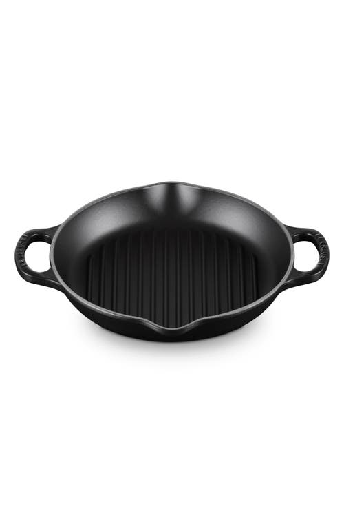 Le Creuset Signature Deep Round Enamel Cast Iron Grill Pan In Licorice