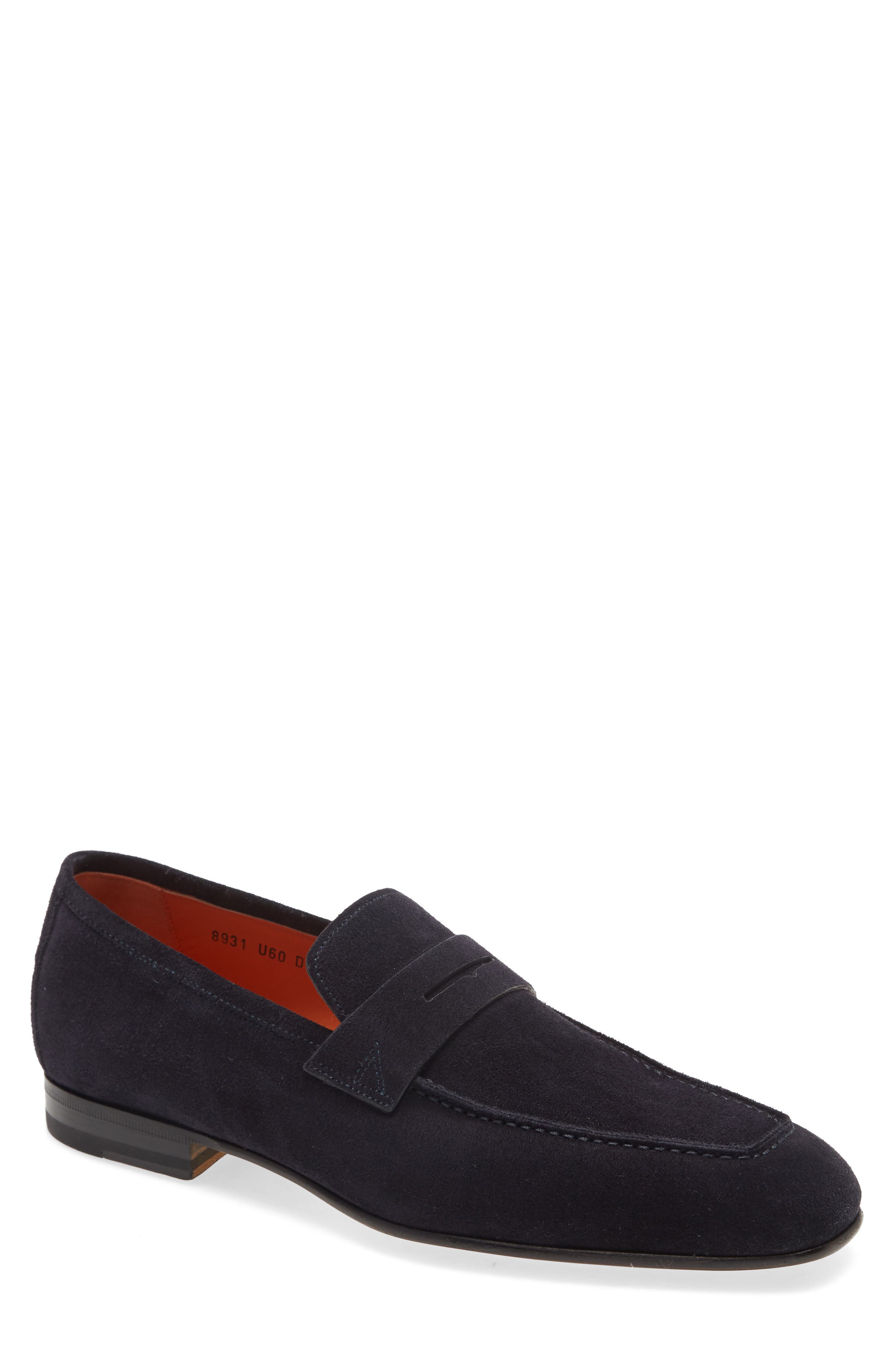 santoni suede loafers