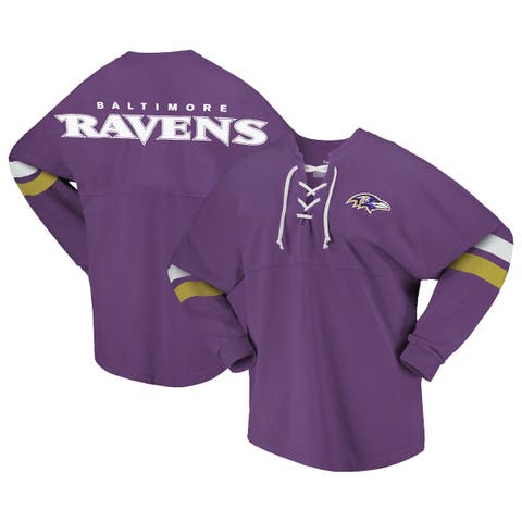 Women's Fanatics Branded Purple Minnesota Vikings Spirit Jersey Lace-Up V-Neck Long Sleeve T-Shirt