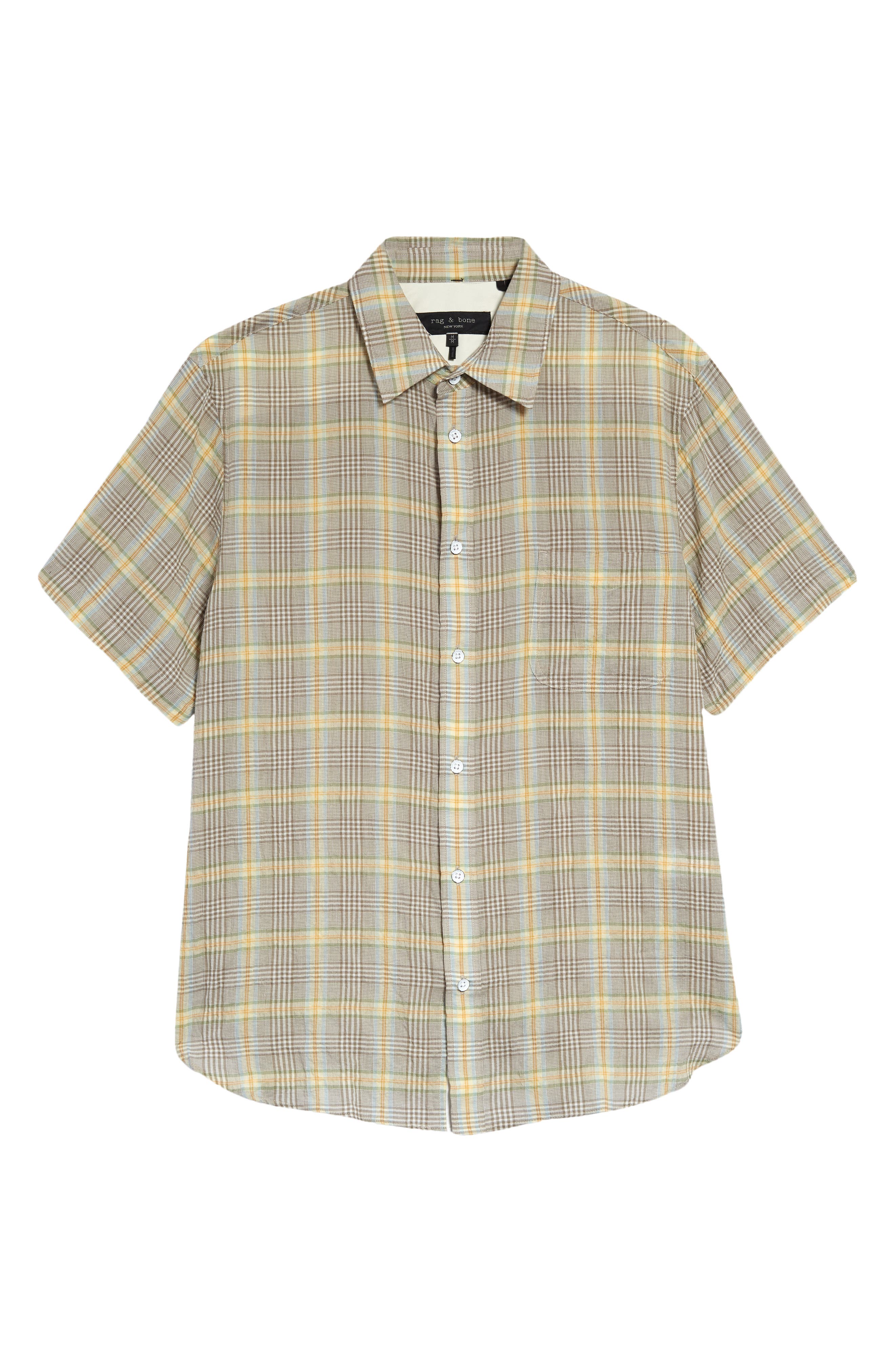 bone Gus Plaid Short Sleeve Button 