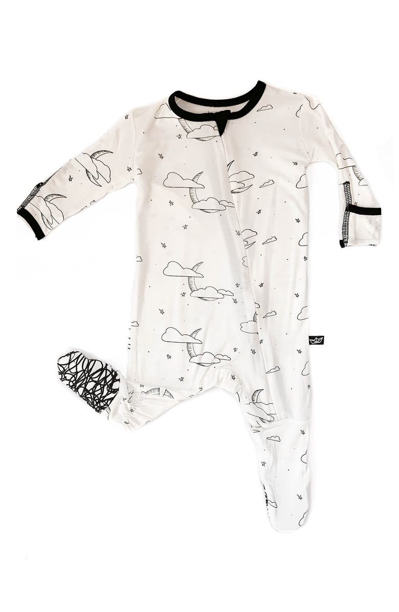 PEREGRINE KIDSWEAR Print Fitted One-Piece Pajamas, Main, color, WHITE/ BLACK
