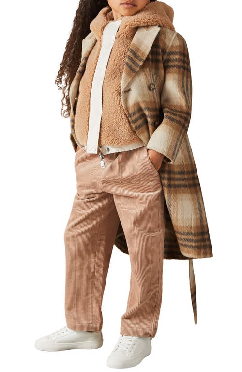 REISS REISS KIDS' MAEVE PLAID BELTED WOOL BLEND COAT
