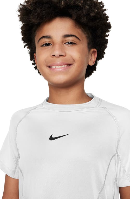 Shop Nike Kids's Dri-fit Pro T-shirt In White/black