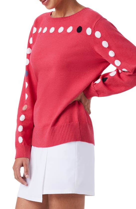 Shop Nz Active By Nic+zoe Polka Dot Sweater In Red Multi