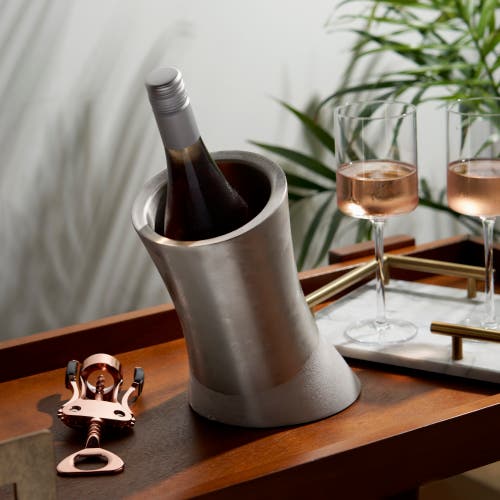 Viski Harrison Convex Bottle Chiller In Silver