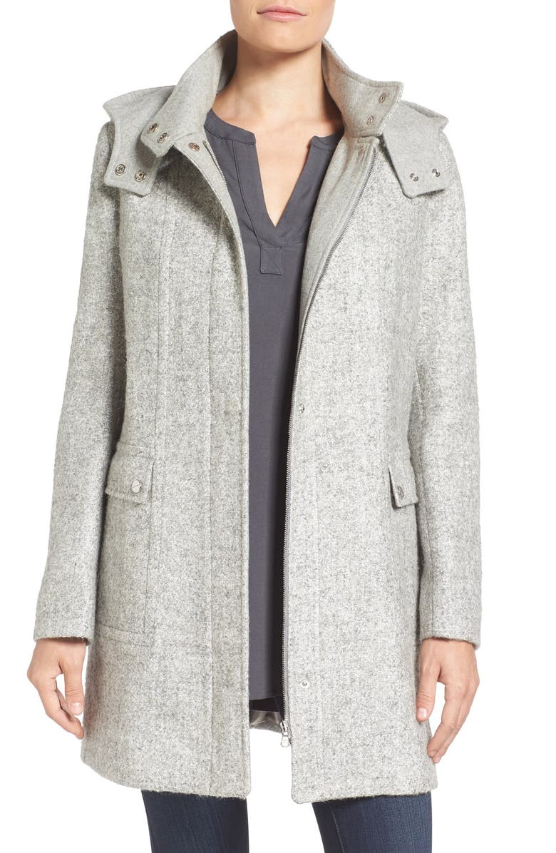 Kenneth Cole New York Hooded Bouclé Coat | Nordstrom