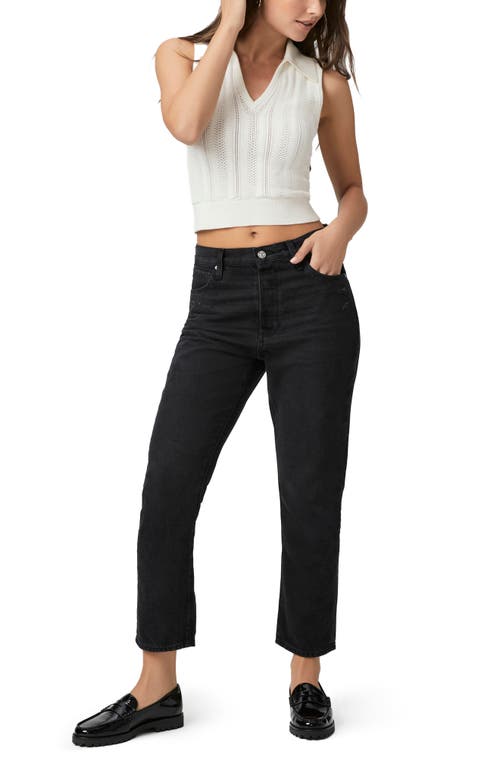 Shop Paige Billy High Waist Crop Straight Leg Jeans In Dark Dawn Distressed