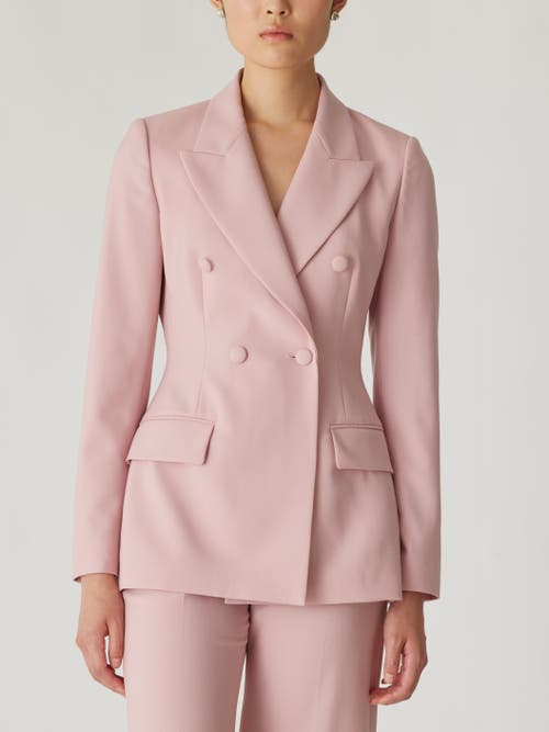 Shop Rebecca Taylor Calvary Twill Double Breasted Blazer In Calamine Pink