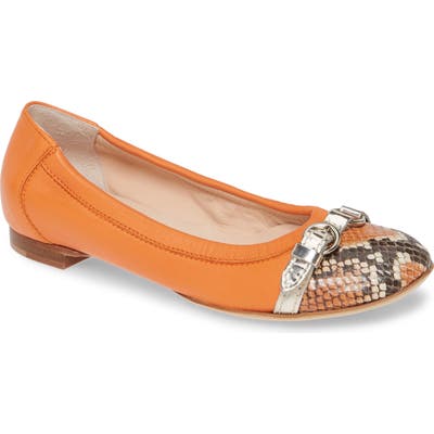 Agl Cap Toe Ballet Flat, Orange