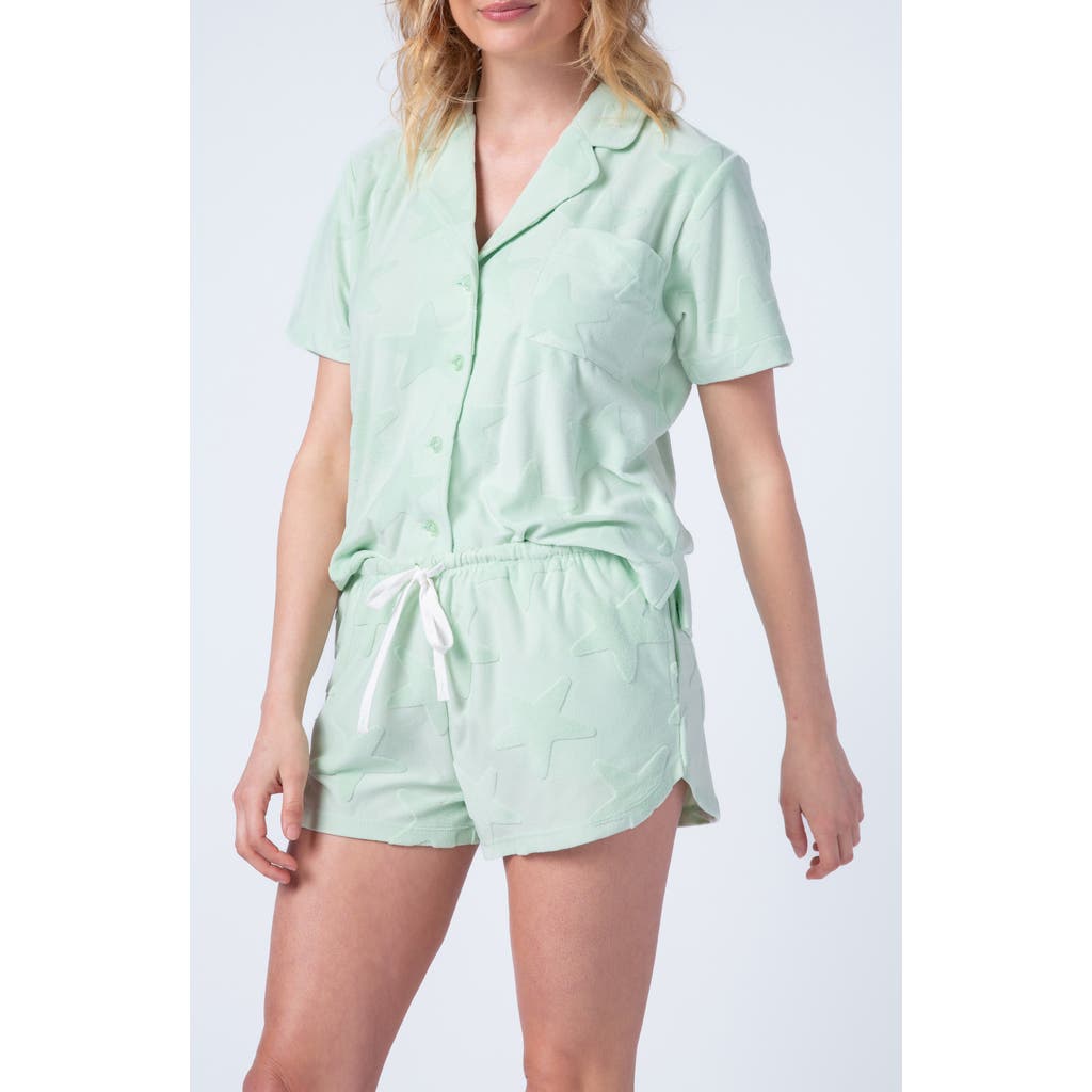 Shop Pj Salvage Terry Tropics Short Pajamas In Key Lime