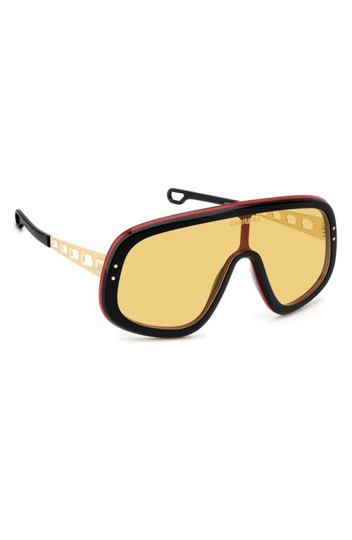 Carrera Eyewear 99mm Flaglab 17 99mm Shield Sunglasses In Black Red/yellow