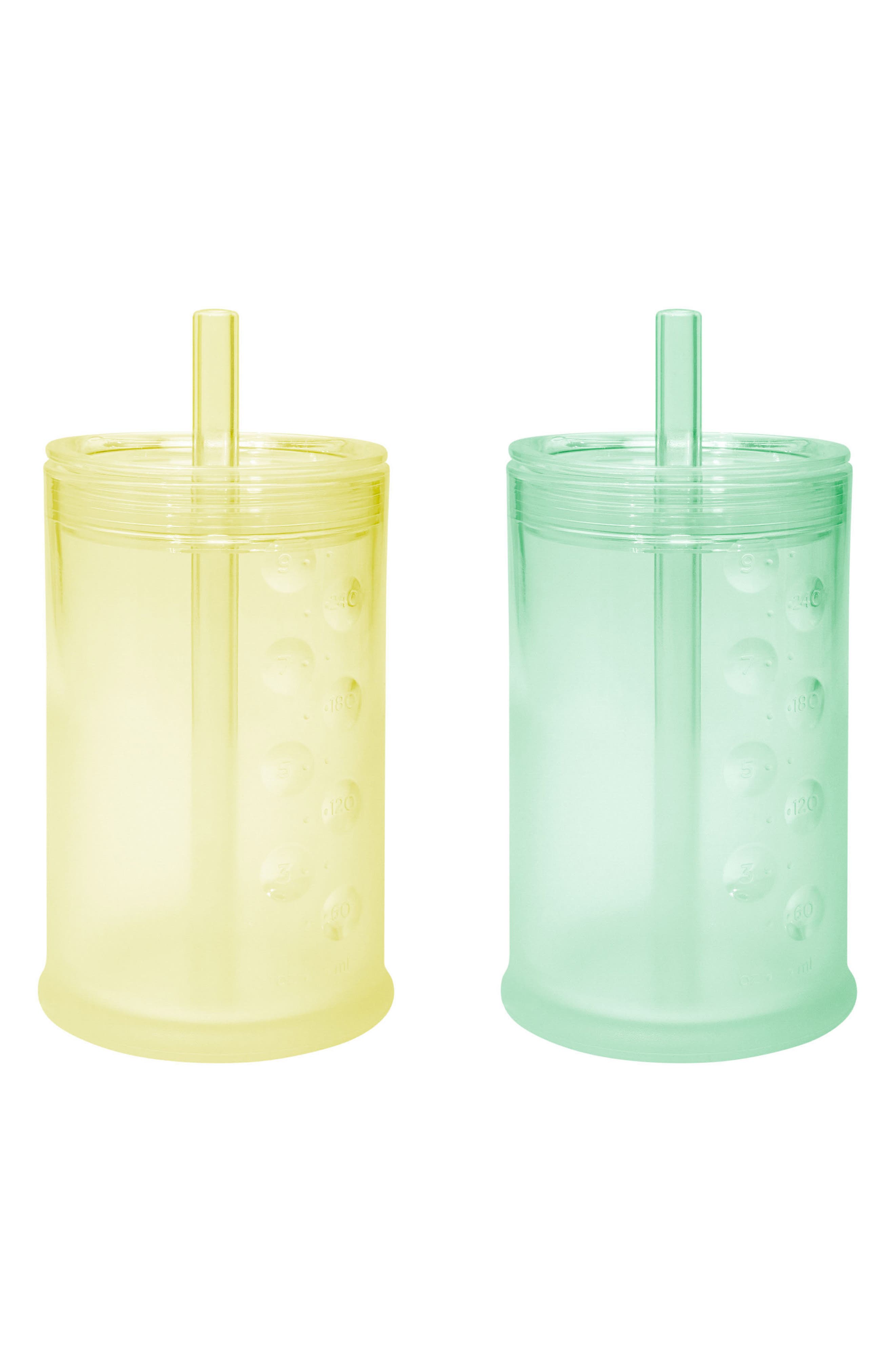 Olababy 2-Pack 9-Ounce Easy Sipping Straw Cups in Mint/Lemon 
