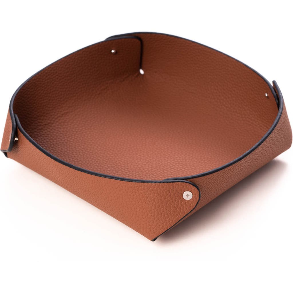 Bey-berk Catchall Leather Valet Tray In Brown