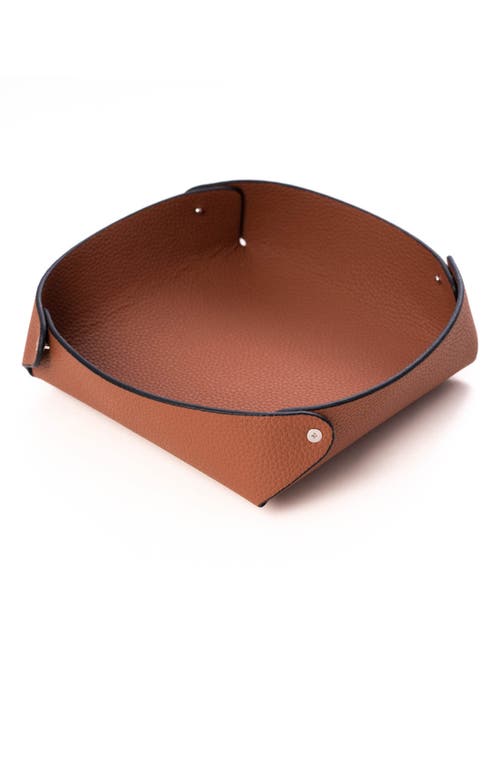 Bey-Berk Catchall Leather Valet Tray in Saddle at Nordstrom