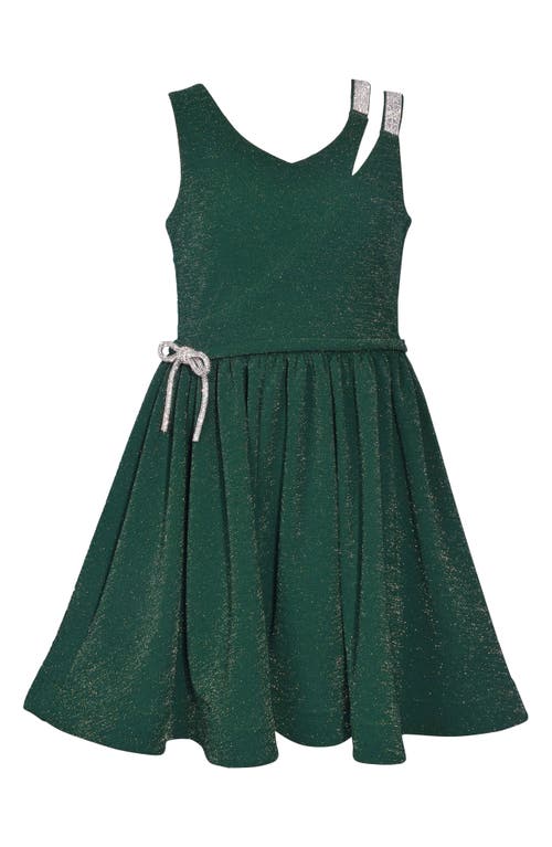 Iris & Ivy Kids' Metallic Rhinestone Fit & Flare Party Dress in Green 