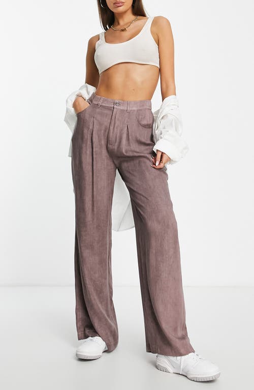ASOS DESIGN Wide Leg Dad Trousers in Pink