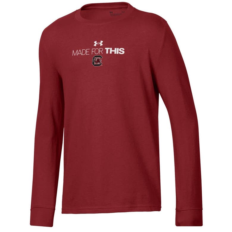 Shop Under Armour Youth   Garnet South Carolina Gamecocks 2024 On-court Bench Unity Performance Long Sleev In Black
