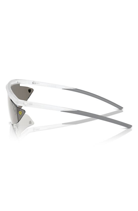 Shop Scuderia Ferrari 140mm Irregular Shield Sunglasses In Transparent Grey