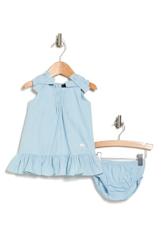 Shop 7 For All Mankind Bow Strap Dress & Bloomers Set In Beach Blue