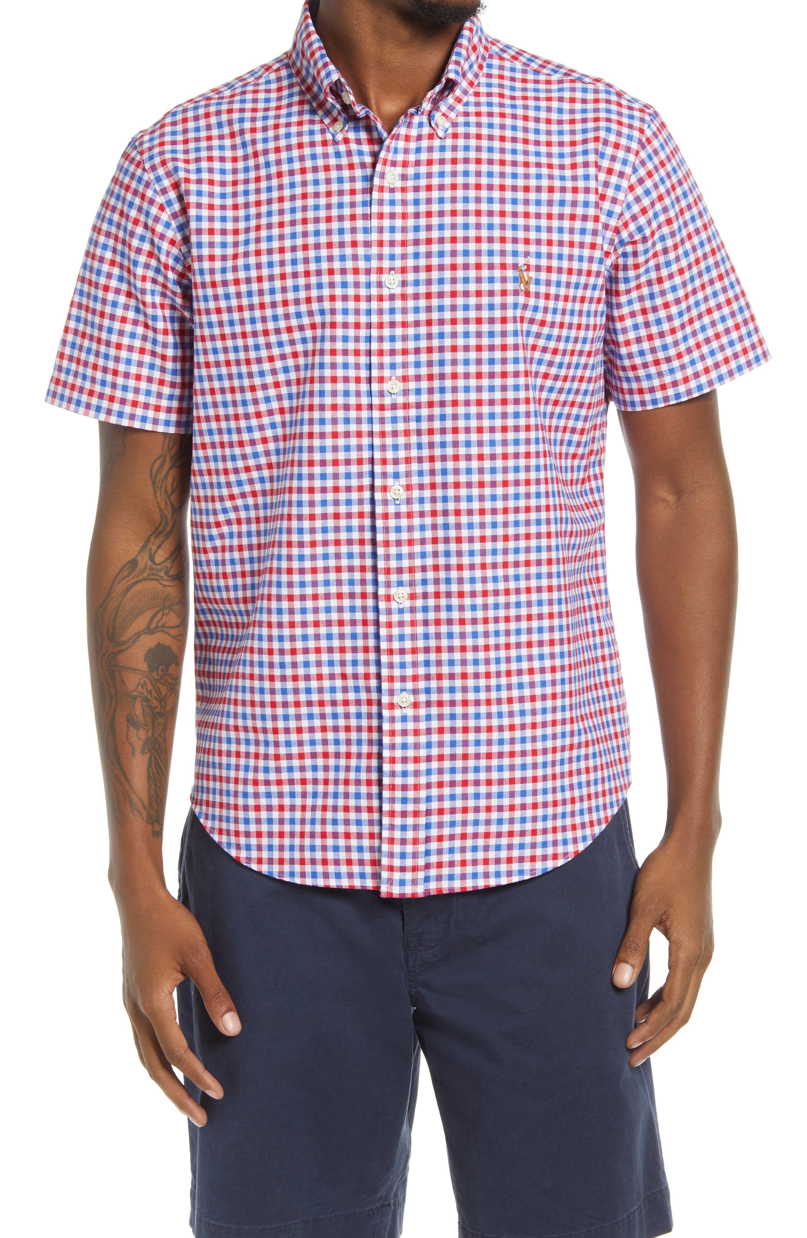 polo ralph lauren classic fit short sleeve button down shirt