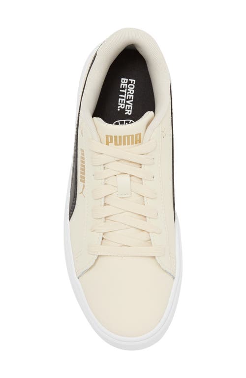 Puma Smash V3 Platform Sneaker In White-toasted Almond-gold