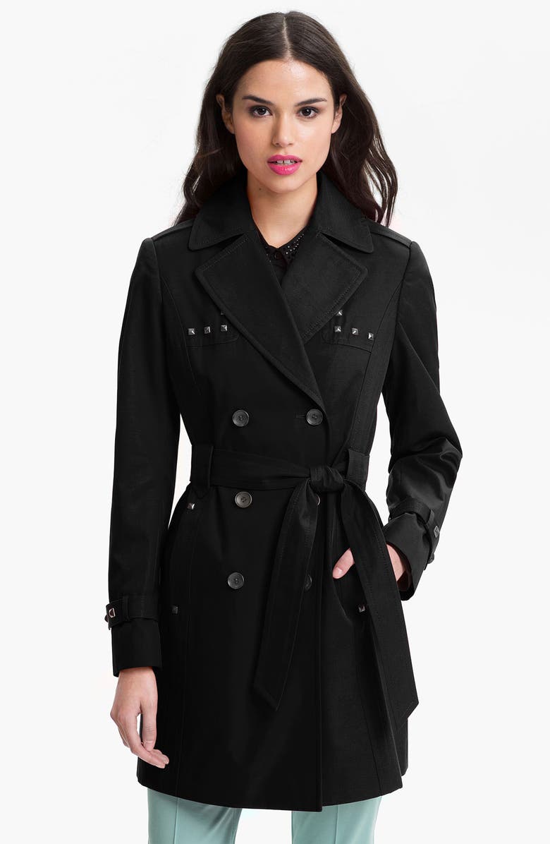 Via Spiga Studded Double Breasted Trench Coat (Online Only) | Nordstrom