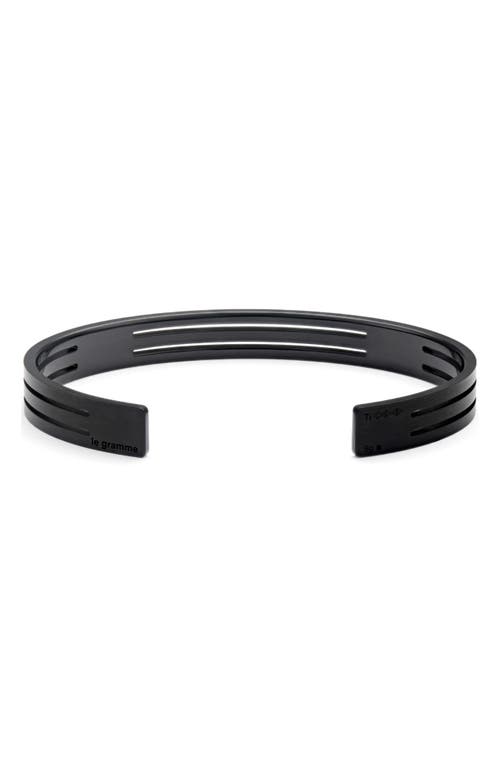 le gramme Men's 8G Punched Titanium Ribbon Cuff Bracelet Black at Nordstrom,