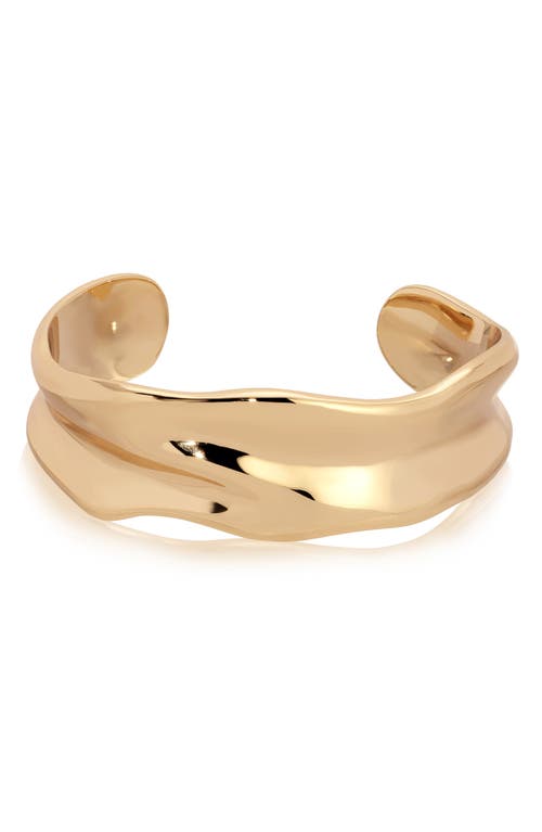 Ettika Wavy Metal Cuff Bracelet In Gold
