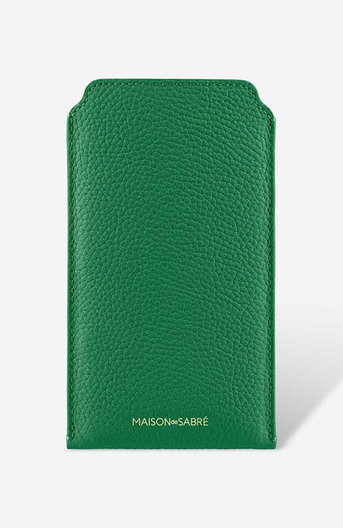 Shop Maison De Sabre Maison De Sabré Leather Sunglasses Sleeve In Emerald Green