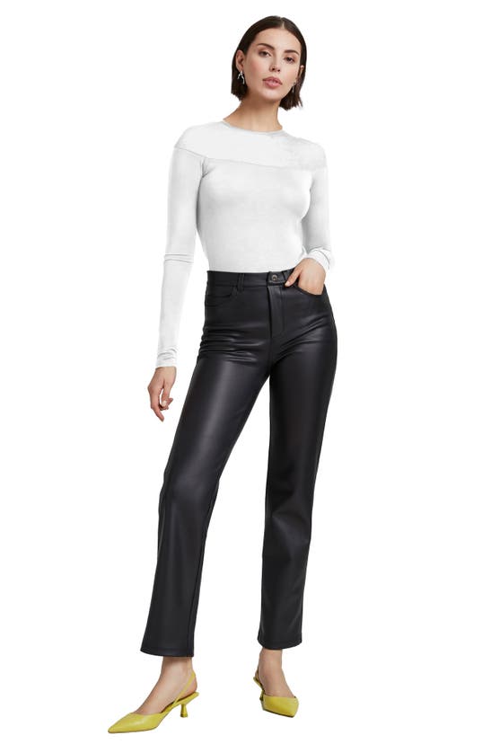 Marcella Pearl Sheer Yoke Jersey Top In Off White